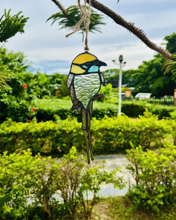 Green-throated Bee-eater stained glass New job gift Housewarming gifts Custom bird suncatcher Owl artwork stained glass window hangings