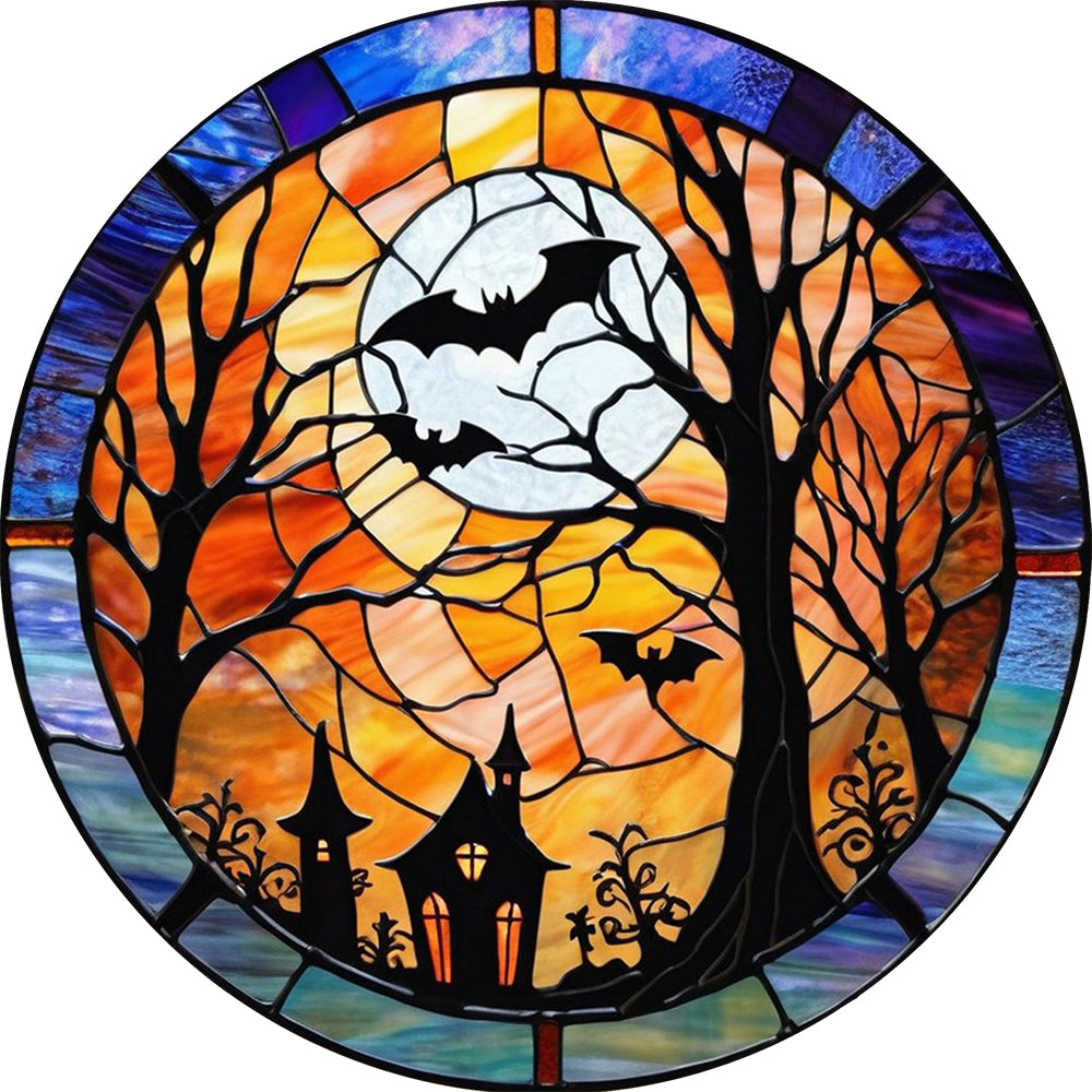 Halloween stained glass suncatcher,Halloween decoration,stained glass suncatcher,unique home decor,Halloween gift ideas,gothic decor