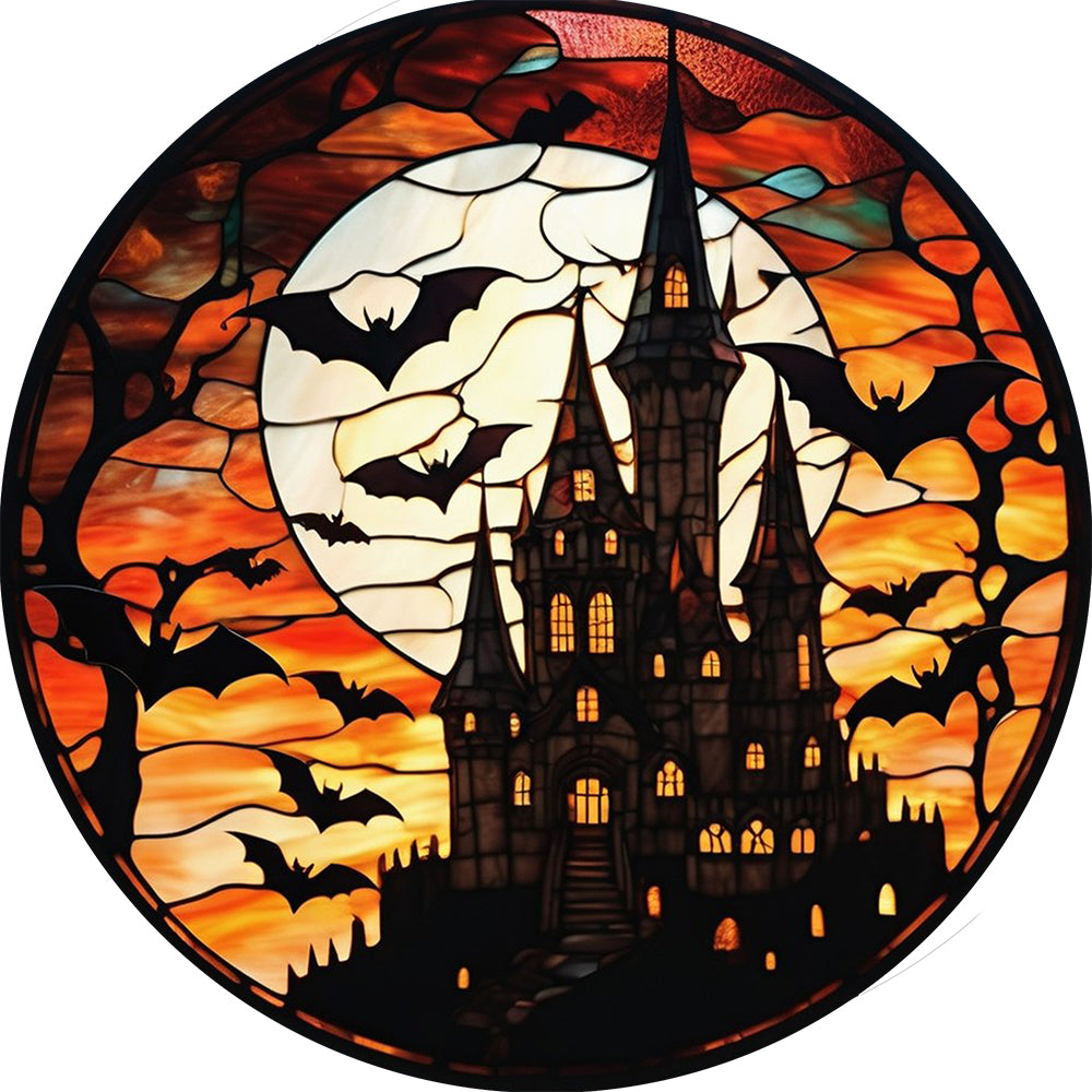 Halloween stained glass suncatcher,Halloween decoration,stained glass suncatcher,unique home decor,Halloween gift ideas,gothic decor