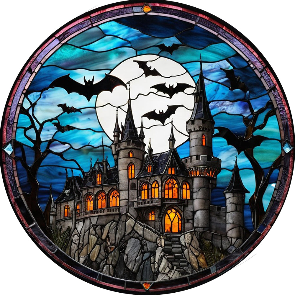 Halloween stained glass suncatcher,Halloween decoration,stained glass suncatcher,unique home decor,Halloween gift ideas,gothic decor