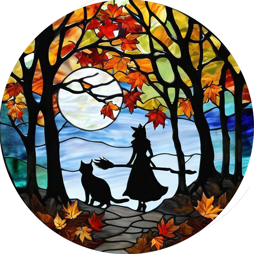 Halloween stained glass suncatcher,Halloween decoration,stained glass suncatcher,unique home decor,Halloween gift ideas,gothic decor