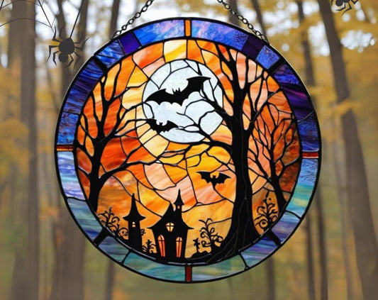 Halloween Stained Glass Suncatcher