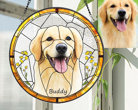 Custom Pet Portrait Stained Glass Suncatcher
