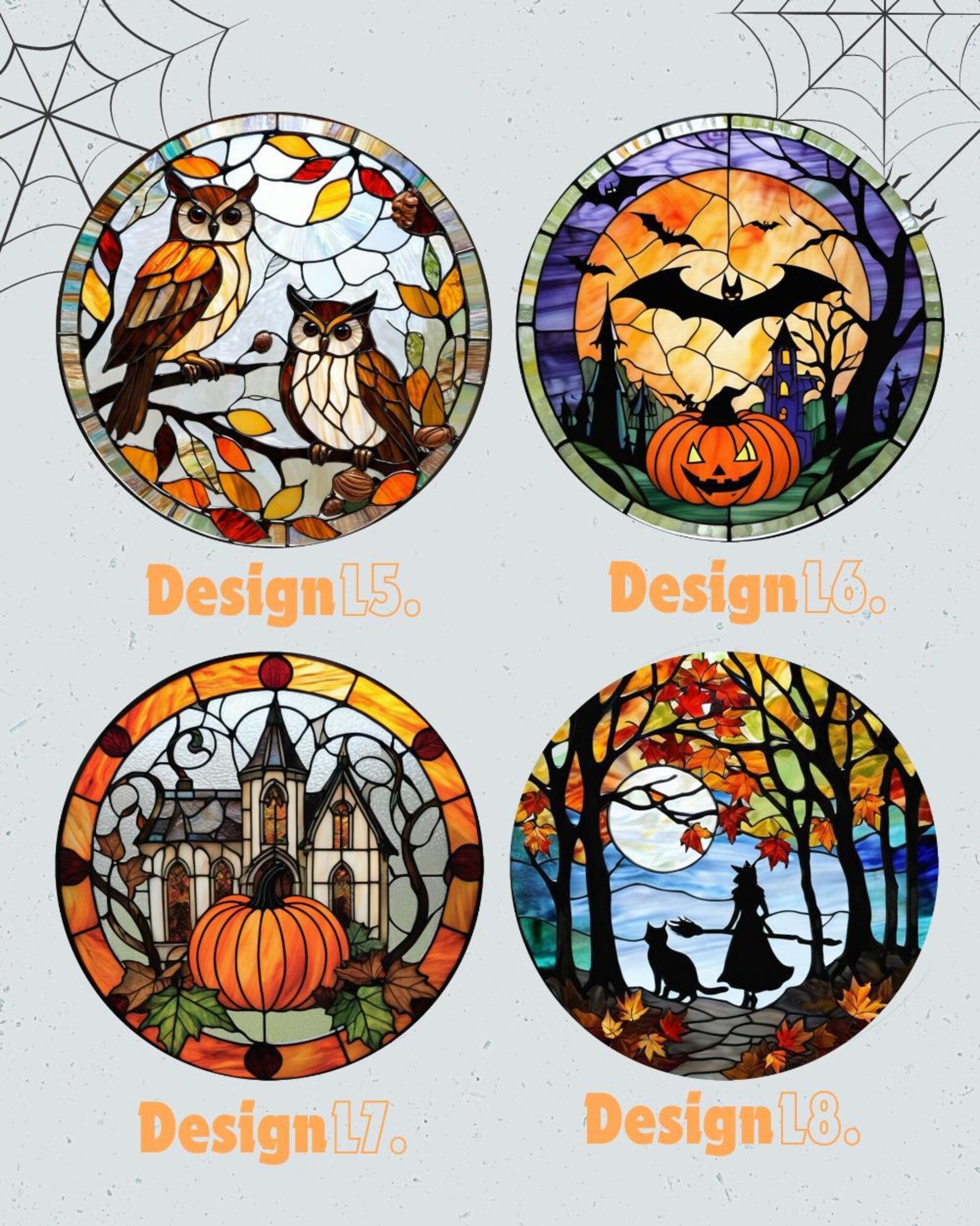 Halloween stained glass suncatcher,Halloween decoration,stained glass suncatcher,unique home decor,Halloween gift ideas,gothic decor