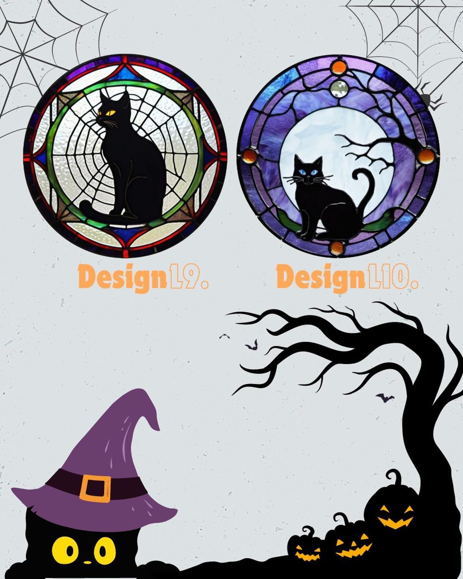 Halloween stained glass suncatcher,Halloween decoration,stained glass suncatcher,unique home decor,Halloween gift ideas,gothic decor
