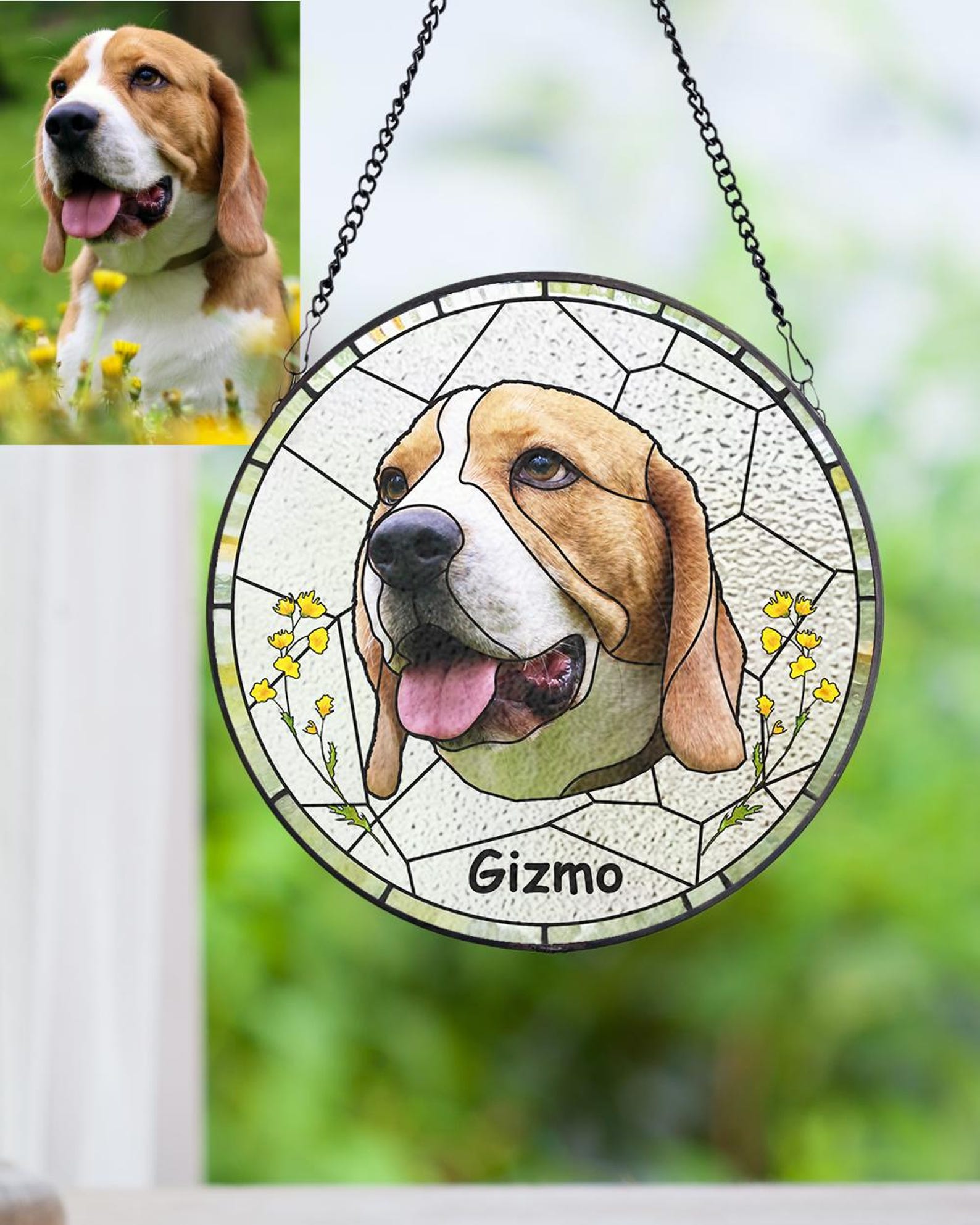 Custom Pet Portrait Stained Glass Suncatcher, Stained Glass cat Memorial, Custom cat Portrait from Photo, pet loss gifts , Stained glass cat