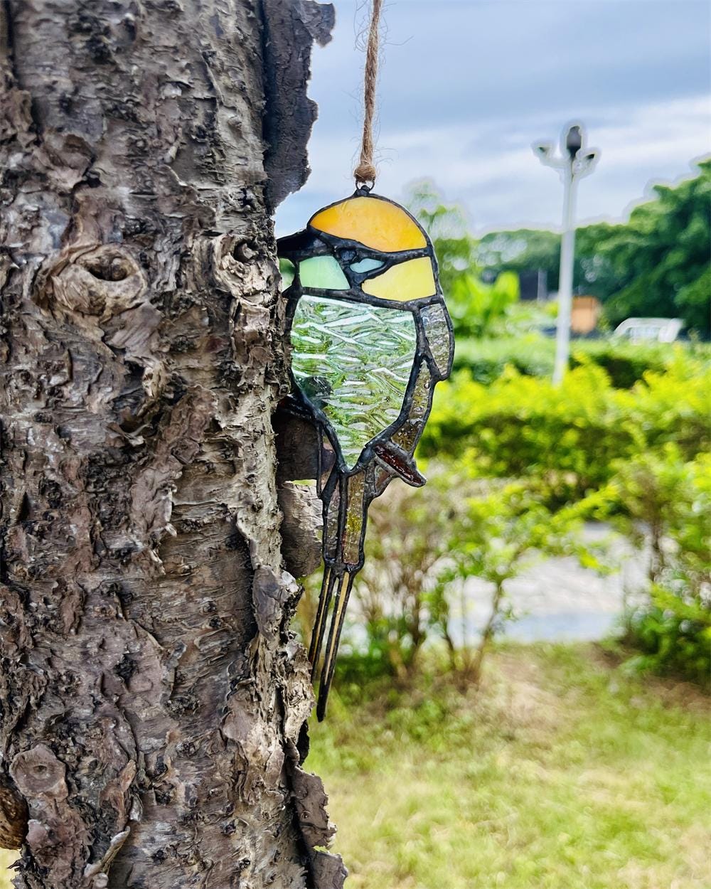 Green-throated Bee-eater stained glass New job gift Housewarming gifts Custom  bird suncatcher Owl artwork stained glass window hangings