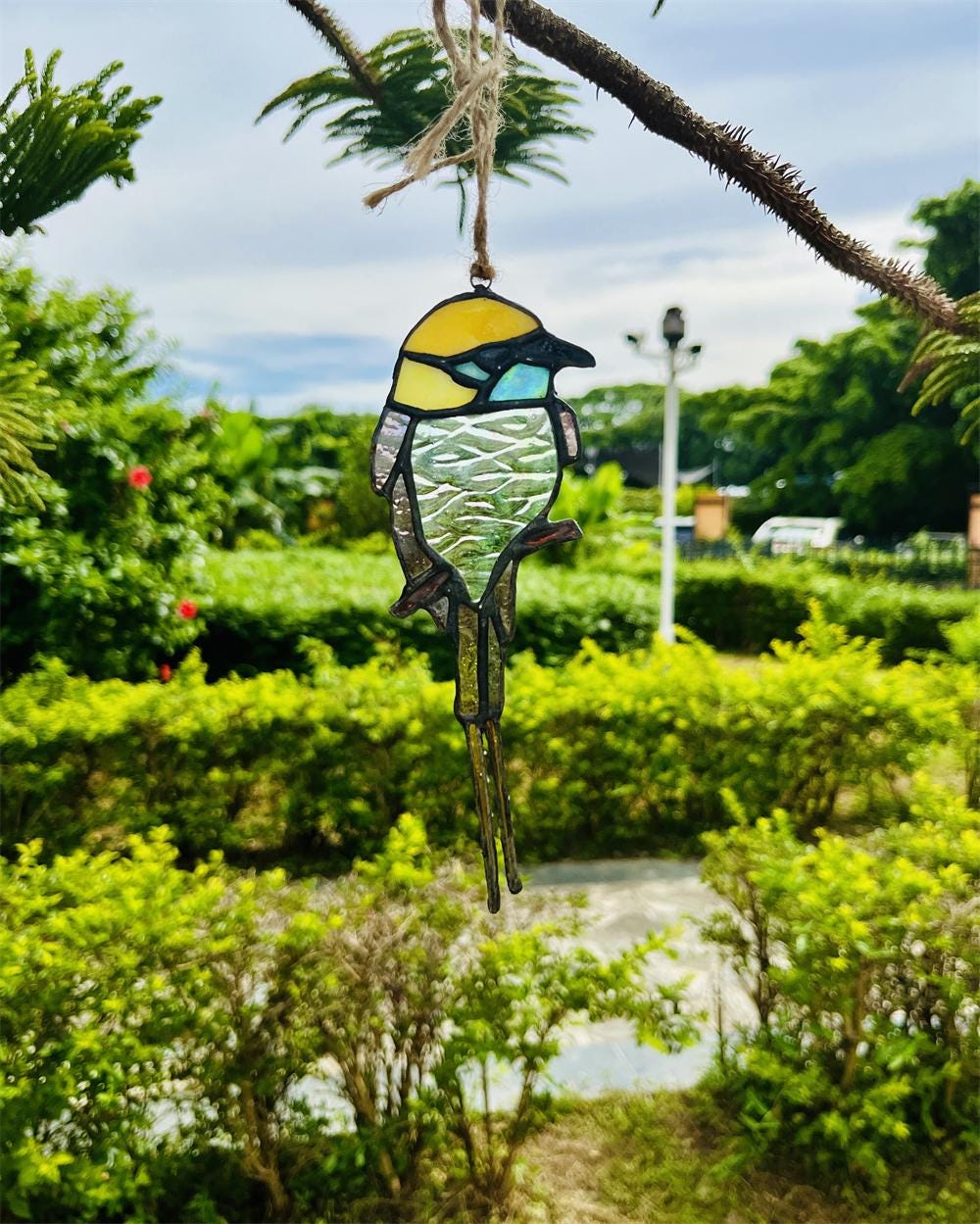 Green-throated Bee-eater stained glass New job gift Housewarming gifts Custom  bird suncatcher Owl artwork stained glass window hangings