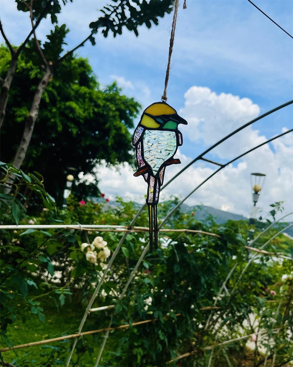 Green-throated Bee-eater stained glass New job gift Housewarming gifts Custom  bird suncatcher Owl artwork stained glass window hangings