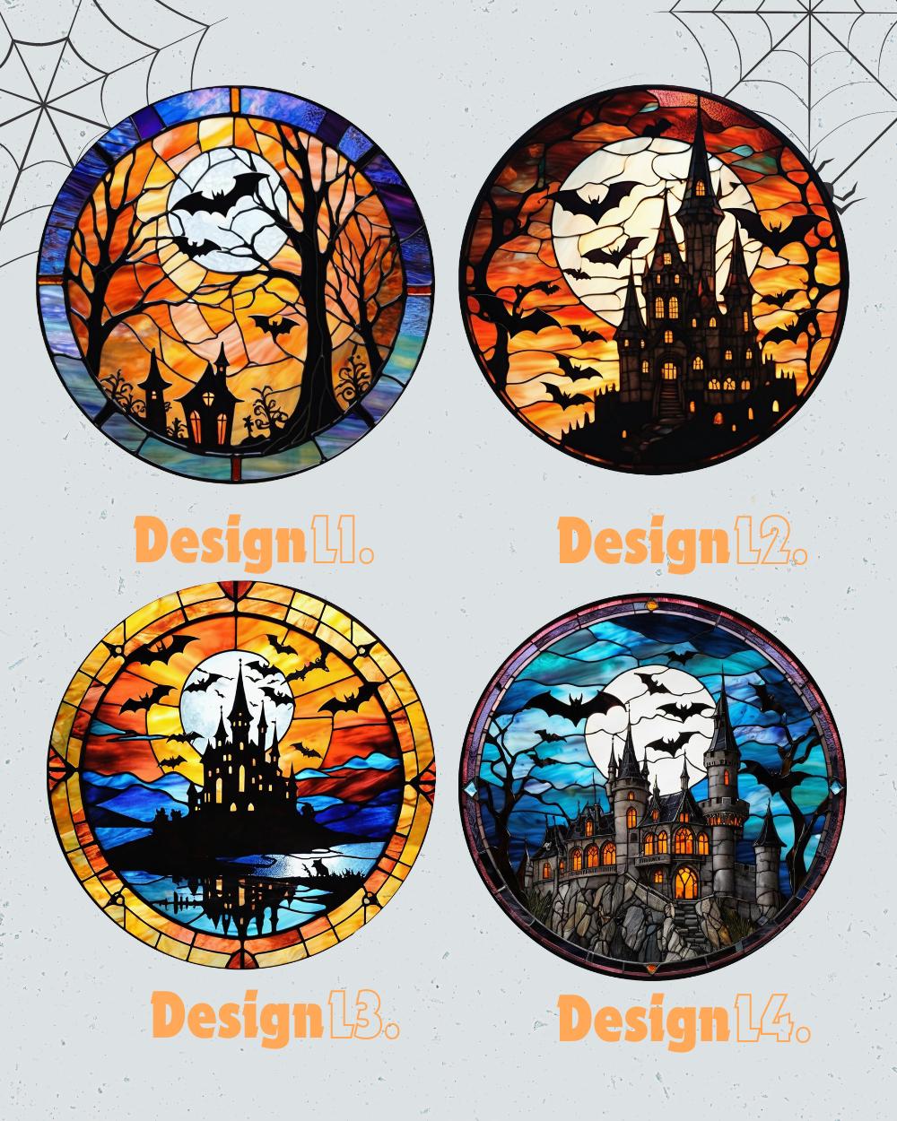Halloween stained glass suncatcher,Halloween decoration,stained glass suncatcher,unique home decor,Halloween gift ideas,gothic decor
